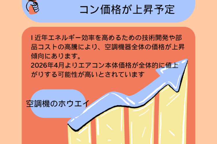 【2026年4月からエアコン価格が上昇予定】