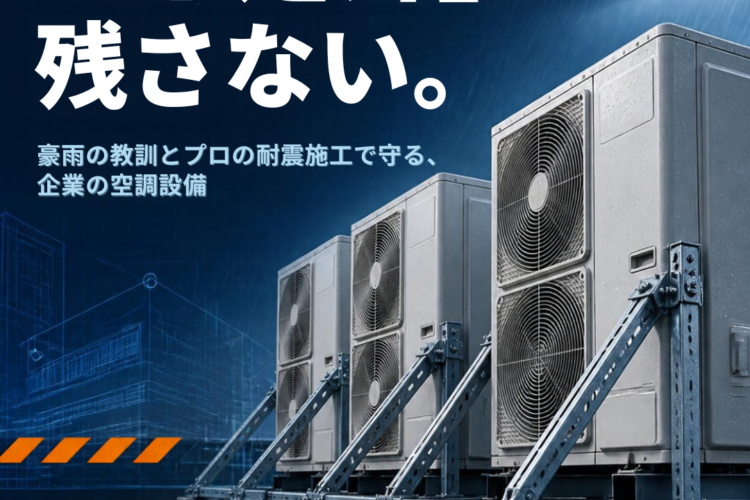 【現場ブログ】「想定外」を残さない。豪雨の教訓とプロの耐震施工で守る、企業の空調設備